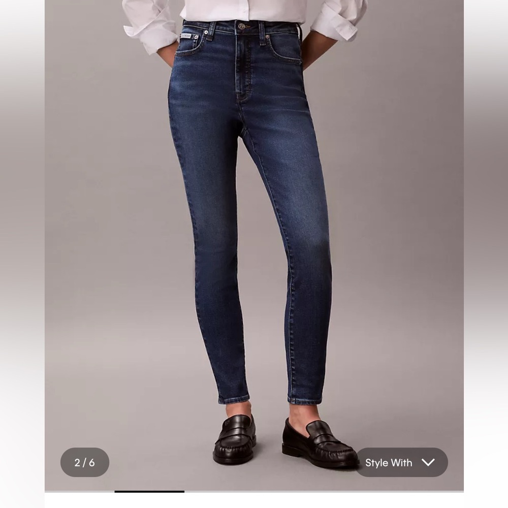 Calvin Klein High Rise Skinny Fit Jeans Classic Blue Women's Jeans